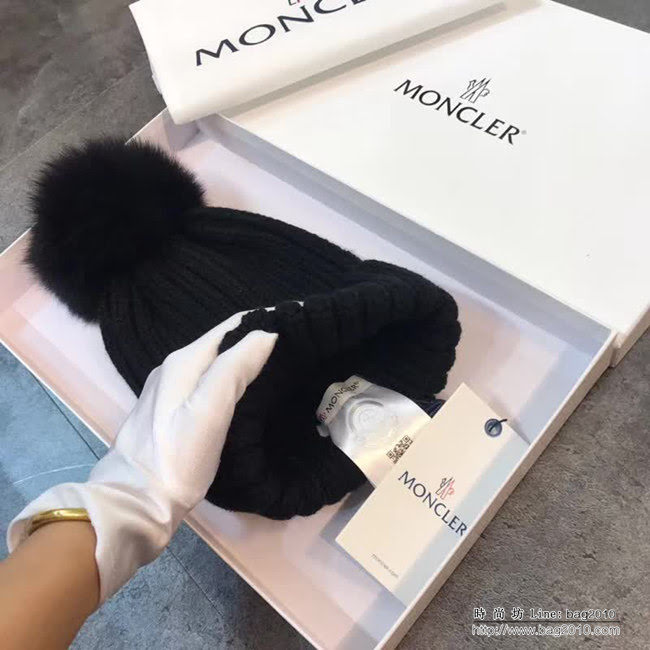 MONCIER蒙口 全新改良款 跑量款 經典火爆毛線配狐狸毛球針織帽 LLWJ7263